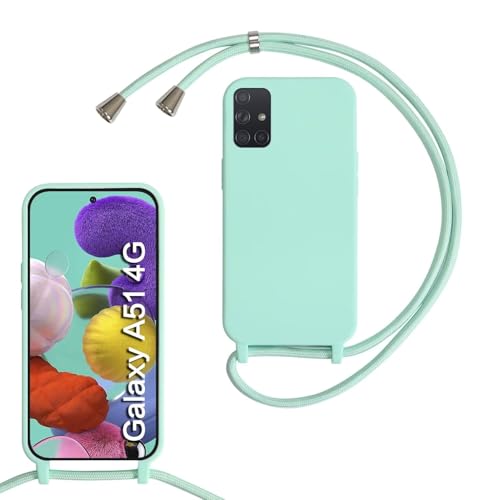 Slwyf Samsung Galaxy A51 Umhängehülle Mintgrün