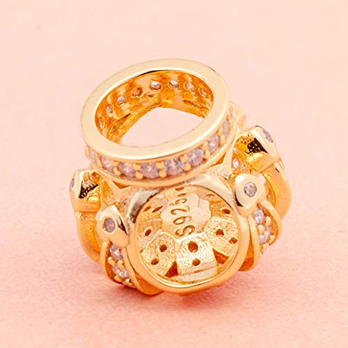Gold Crown Beads Charm 925 Sterling Silver Beads Fit for DIY Charm Bracelet & Necklac2