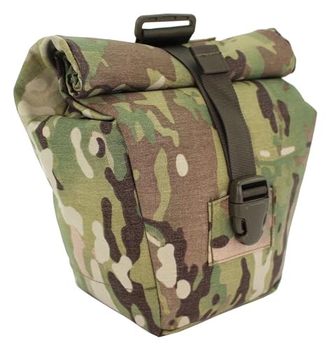 ABC Schutzmaskentasche/Gasmaskentasche aus zweilagigem Cordura, Rollverschluss mit Fastex, MOLLE/PAL kompatibel & Gürtel/Koppel, Inneneinschübe, passend für Bundeswehr-Schutzmasken