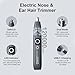 JISHO Rechargeable Ear and Nose Hair Trimmer for Men Women-12000 RPM Powerful Motor with Dual Edge Blades, Waterproof, USB Type-C, Easy to Clean Travel Size (2 Refills)