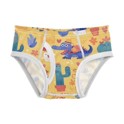 KLL Cute Cartoon Crocodile Alligator Toddler Boys' Comfort Briefs Breathable Children Undies