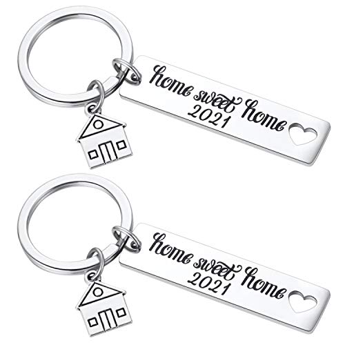 2PCS 2022 Home Sweet Home Key Chain Housewarming Presents, New Homeowner Keychain Closing Gift Ideas, Real Estate Gifts From Agent For Client Congratulations