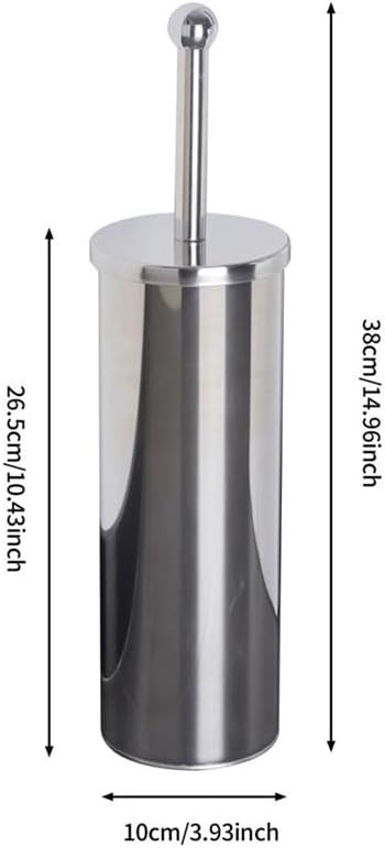 Toilet Brush, Round with Holder Wall Mounted Stainless Steel Toilet Brush for Bathroom for Bathroom