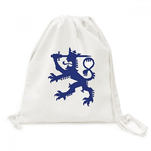 Sac cordon en toile avec emblème de la Finlande pour voyage décontracté