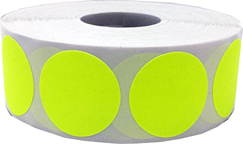 Jaunes Fluorescents Autocollants de Cercle, 25 mm 1 Pouce Étiquettes de Points 500 Paquet Cover