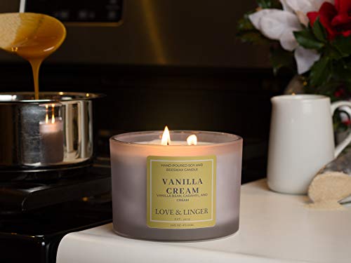 Vanilla Bean Candle | Vanilla Scented Candle | Luxury Soy & Beeswax Candles For Home | 16 Oz. Large Jar Candle | Holiday Candles | Warm Vanilla Candle #TOP4