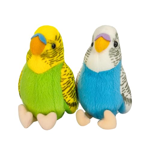 WQY GroceryShop 2Pcs Budgerigar Plush Toy, 5.5 inches, Parakeet Plush Toy, Budgie Soft Toy, Bird Stuffed Animal for Kids