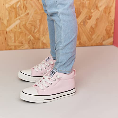 Weestep Toddler Little Kid Boys And Girls Classic Cotton Slip On Mid Top Sneakers(12 Little Kid, Pink) #TOP3