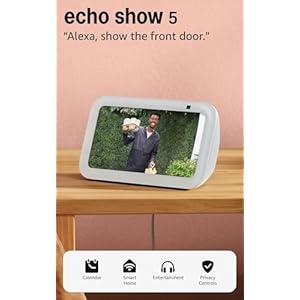 Amazon Echo Show 5 (newest model), Smart display with Alexa+ Early Access, 2x the bass and clearer sound, Glacier White
