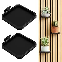 Hysagtek Akustikpaneele Zubehör - 2 Stück Akustikpaneele Pflanzenhalter Schwarze, Regal für Akustikpaneel Quadratisch Ohne Bohren, für Pflanzen/Blumen und Deko Artikel