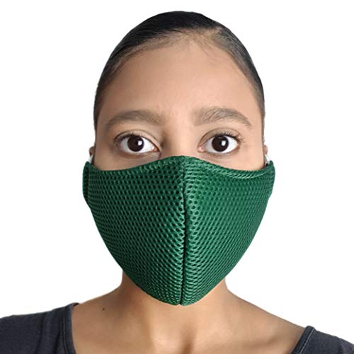 Máscara de tecido verde unissex Kit 4 unidades Maria Adna