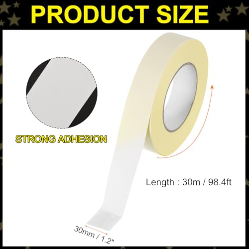 Image of MECCANIXITY Insulating Acetate Cloth Adhesive Tape, 1.2in x 98ft White Electrical Heat Resistant Fabric Tape with Paper for Laptop Electric Automotive Guitar Repair Wire Harness