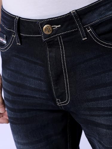Image of The Indian Garage Co Men Bootcut Solid Mid-Rise Stretchable Jeans