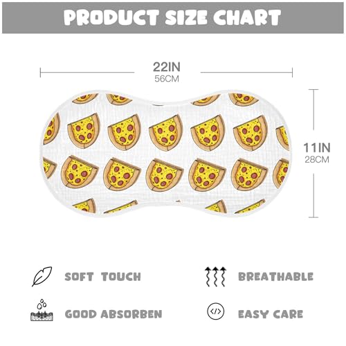 xigua Cartoon Pizza Slices Muslin Baby Burp Cloths Set of 1, Super Soft & Absorbent Burping Rags, Cotton Burp Clothes Shower Gift for Newborn, Baby Girls and Boys4