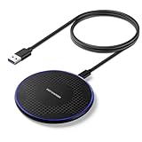 Wireless Charger, 15W Max Fast Wireless Charging Pad Compatible with iPhone 15/15 Pro/15 Plus/15 ProMax/14/14 Pro/14 Plus/13/12/Samsung S24 /S24Ultra/S23 Ultra/S22/S21/S20/Note 10, AirPods Pro (Black)