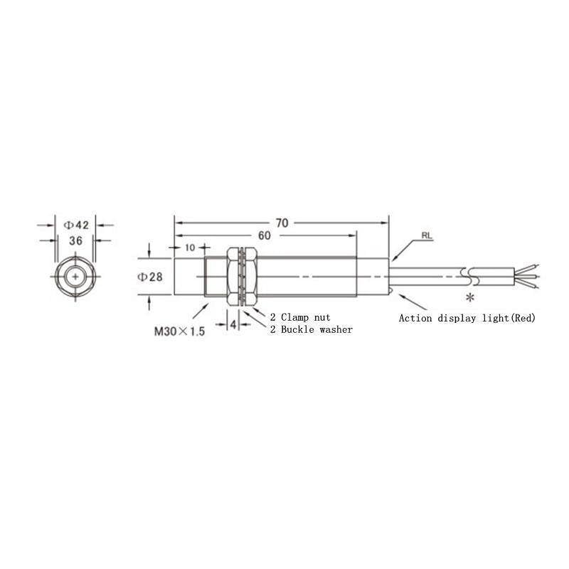 Capacitive Proximity Sensor Switch LJC30A3-H-Z/BY 3 Wires PNP NO 6-36VDC