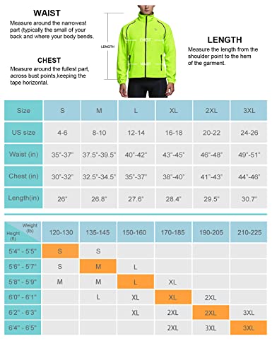 Baleaf Men's Cycling Jacket Removable Sleeves Windbreaker Reflective Windproof Vest Lightweight Running Biking Golf Fluorescent Yellow Size L #TOP5