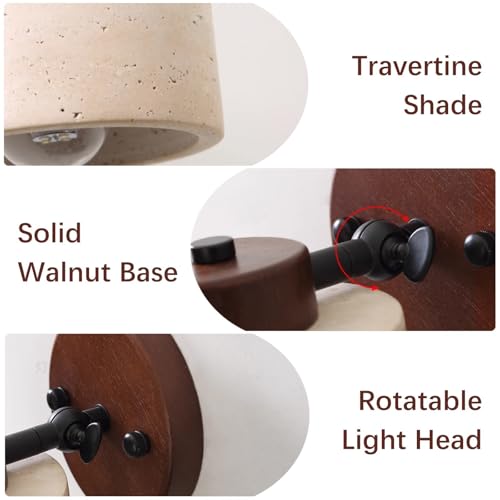Lámpara de pared de travertino ajustable para evitar deslumbramientos 5