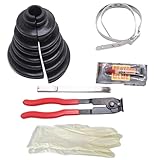 Universal Split CV Joint Boot Kit Universal CV Boot Kit Split Joint Gaiter Stretchable Replacement Compatible for Shafts 19-35MM and CV Joints 56-110MM, Including Fitting Pliers