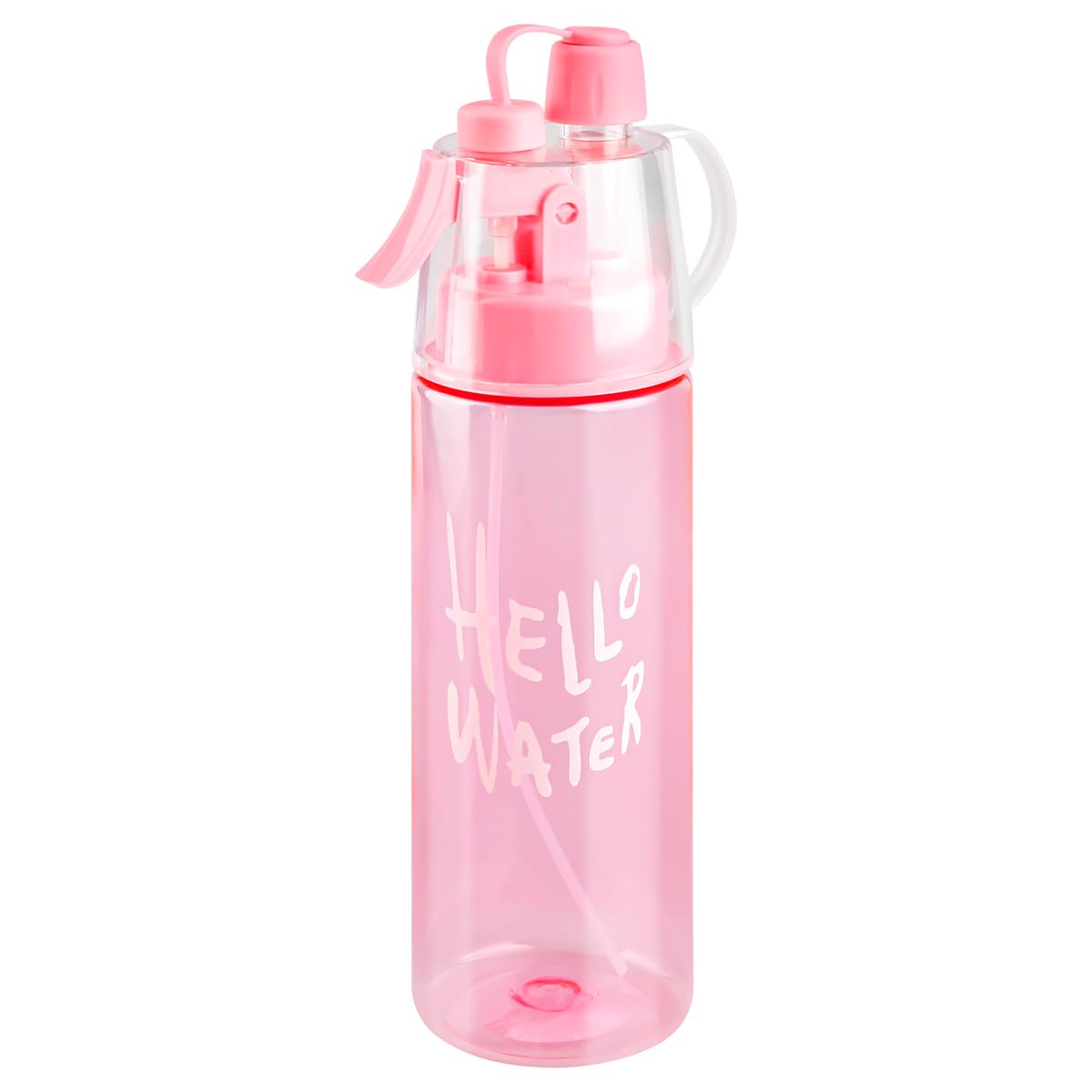 Thyonta 580ML Mist Spray Water Bottle, Leakproof Sports Drinking Bottle with Cooling Spray Function, Wide Mouth Hydration Bottle with Carry Strap for Gym, Cycling, Hiking and Outdoor Activities