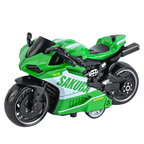 MaSif Modespielzeug Motorrad Motorrad Legierung Motorrad Simulation Pull-Back Motorrad Kinder Motorrad Spielzeug Geeignet Für Kinder Über 3 Jahre Alt Geburtstagsgeschenk (Grün)