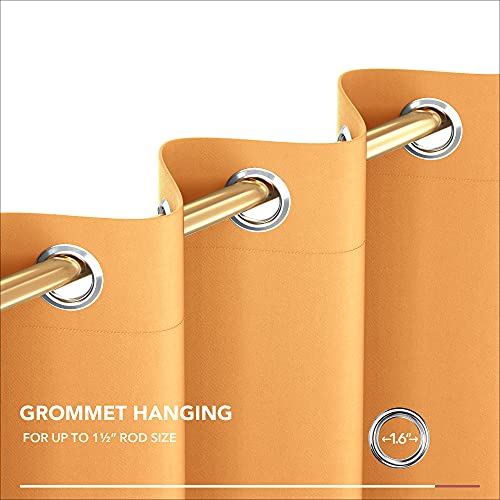 Deconovo Orange Kitchen Curtains, Room Darkening Blackout Drapes, Grommet Soundproof Window Treatments (Orange, 52X45 Inch, Set Of 2) #TOP4