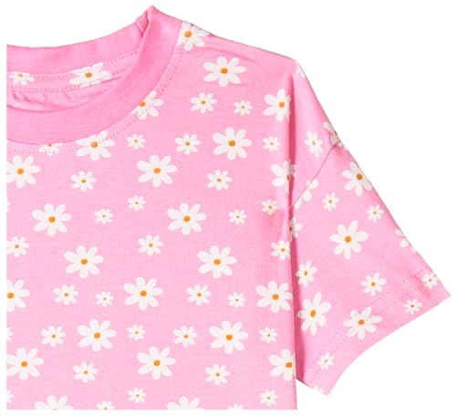Image of T2F Girls Cotton Printed Oversized Fit Crop Top and Pant Pajama Set