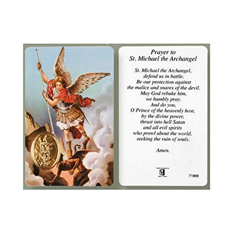 rosarybeads4u St Saint Michael Verse Prayer Card & Medal Cover