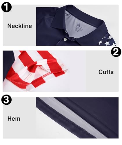 Image of ZITY Men's Golf Short Sleeve Moisture Wicking Polos with Print Patterns