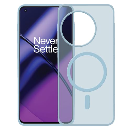 Image of amazon basics Luxury Paper Thin Case Cover for OnePlus 11 5G | Matte Finish | Compatible with magsafe | (Blue, OnePlus 11 5G)