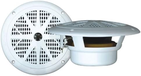 Pyle PLMR61W 6.5 inch Marine Speaker Front and Side View