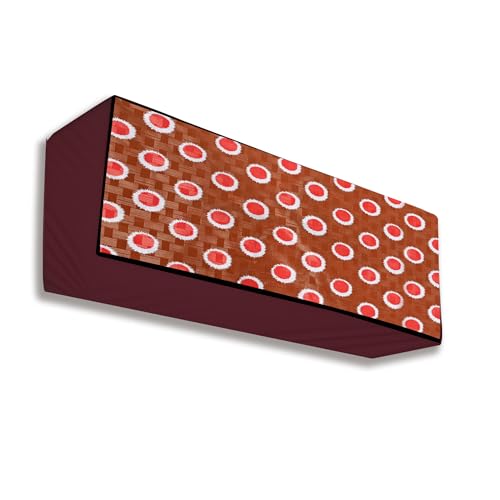 Image of Split AC Cover for 1.5 Ton Indoor Units - Water Resistant & Dustproof Protection (Maroon Large Dot)