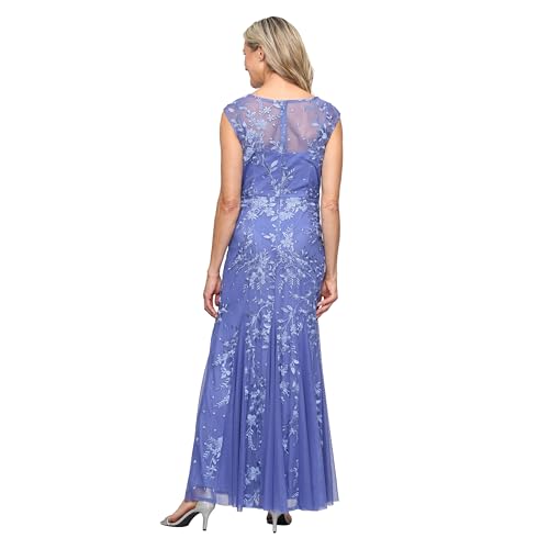 Image of Alex Evenings Women's Long Length Fit and Flare Mother of the Bride Dress with Godet Detail (Petite and Regular Sizes)