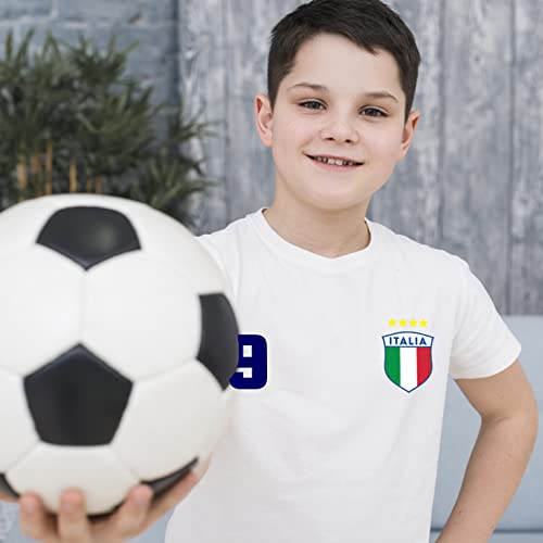 lepni.me Italy Soccer Kid’s Shirt, Italian Football Lover Gift, Your Name & Number, European Championship World Cup 20222