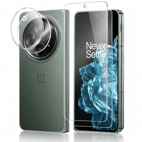 V-PORYADKU 2 Pack for OnePlus Open Screen Protector (6.30 inches) + 2 Pack Camera Lens Protector 9H Tempered Glass Anti-Scratch Fingerprint Unlock HD Clear Case Friendly