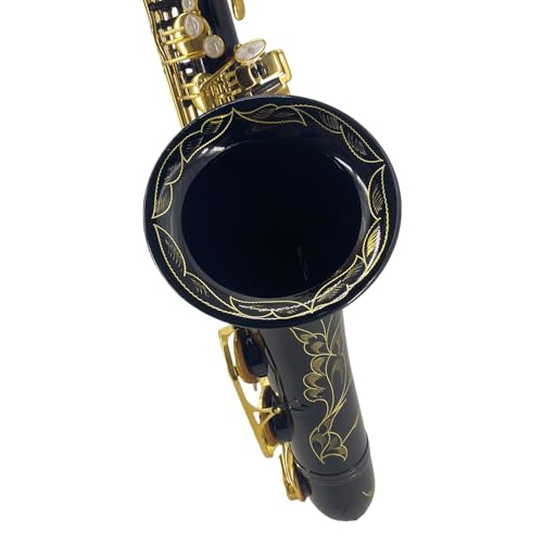 Image of Tenor Saxophone Complete Kit w /Case, Mouthpiece, 10pc Reeds, Professional B Flat Tenor sax, Gold Brass Lacquer, Rich, Warm Tone for Jazz & Classical, Ideal for Students to Pros(Black)