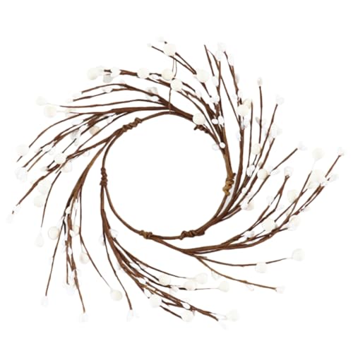 CORHAD Christmas Votive Candle Holder Ring Fake Berries Decor Red Berries Wreath Halloween Thanksgiving Accessory