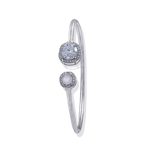 925 Sterling Silver Round Shape Bangle For Women
