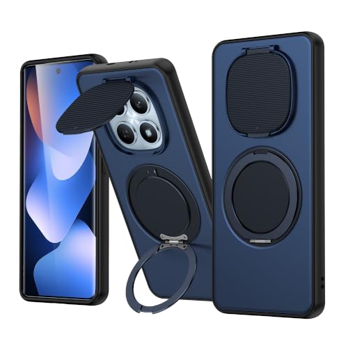 Image of SPAZY CASE Redmi Note 15 Back Cover|Premium Magnetic Ring Stand Case with Camera Protection Slider|360 Rotating Kickstand|Slim & Strong Grip Phone Case for Redmi Note 15-Blue