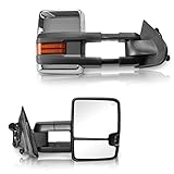 Perfit Zone Towing Mirrors Replacement Fit 2014-2017 for SILVERADO SIERRA, POWER HEATED,W/AMBER SIGN