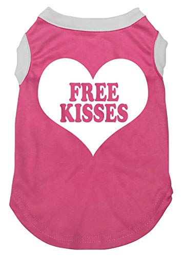 Petitebella 'Free Kisses' Heart Puppy Dog Shirt (Hot Pink, Small)