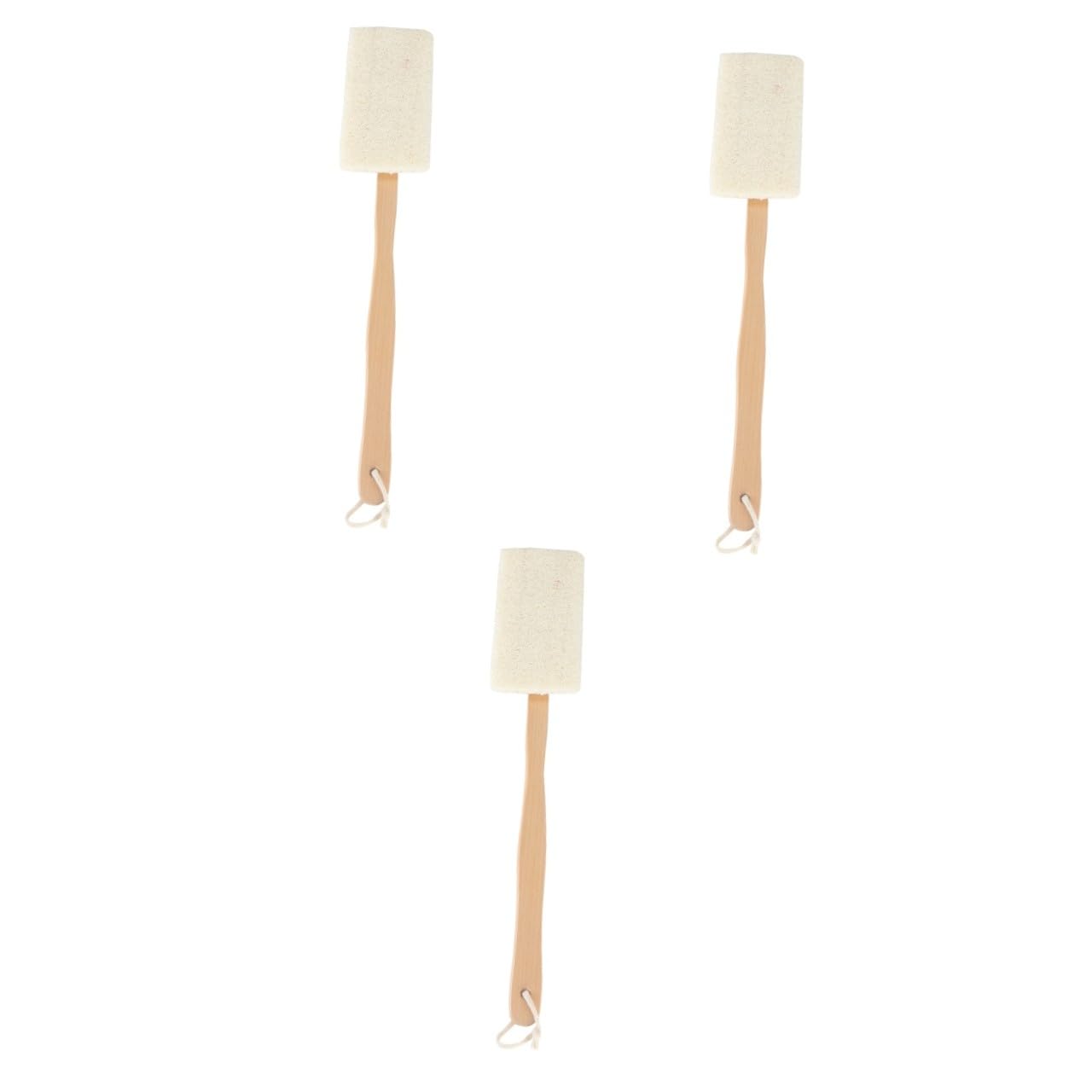 Healvian 3stücke Natürliche Luffa Peeling-bürste Mit Holzgriff Exfolierende Duschbürste Zur Entfernung Abgestorbener Haut Für Körperpflege Und Reinigung Für Glattes Hautgefühl