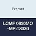 Pramet LCMF 0830MO-MP:T8330 Carbide Indexable Copy Turning Insert, Stainless Steel and Cast Iron Geometry, Overall Width 0.315", 2 Cutting Edge, PVD, 90 Degree Rectangle, Gold (Pack of 10)
