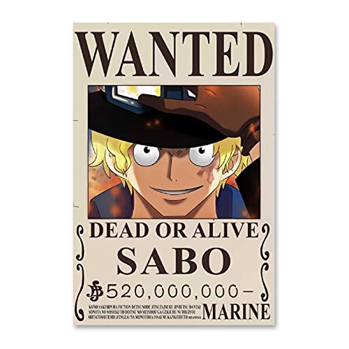 One Piece Sabo Bounty Wanted Anime Poster Canvas Poster Bedroom Decor Sports Landscape Office Room Decor Gift Unframe 12x18inch 30x45cm Circulaire En Ligne