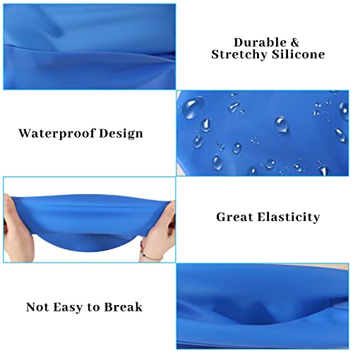 Fivebop 2 Pack Women Silicone Swim Caps Extra Large Swimming Cap For Long Hair Braids Dreadlocks With Ear Plugs And Nose Clip (3Pack-Black+Blue+Pink) #TOP2