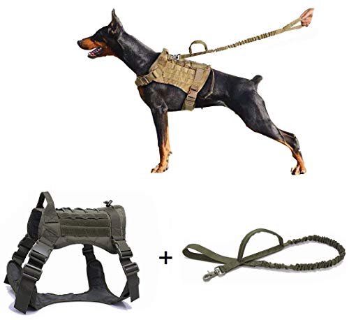 Plutus Pet Taktisches Hundegeschirr Mit MOLLE-System – Verstellbar, Ausbruchsicher, Mit Metallclips | Für Kleine Bis Große Hunde (Khaki, L)