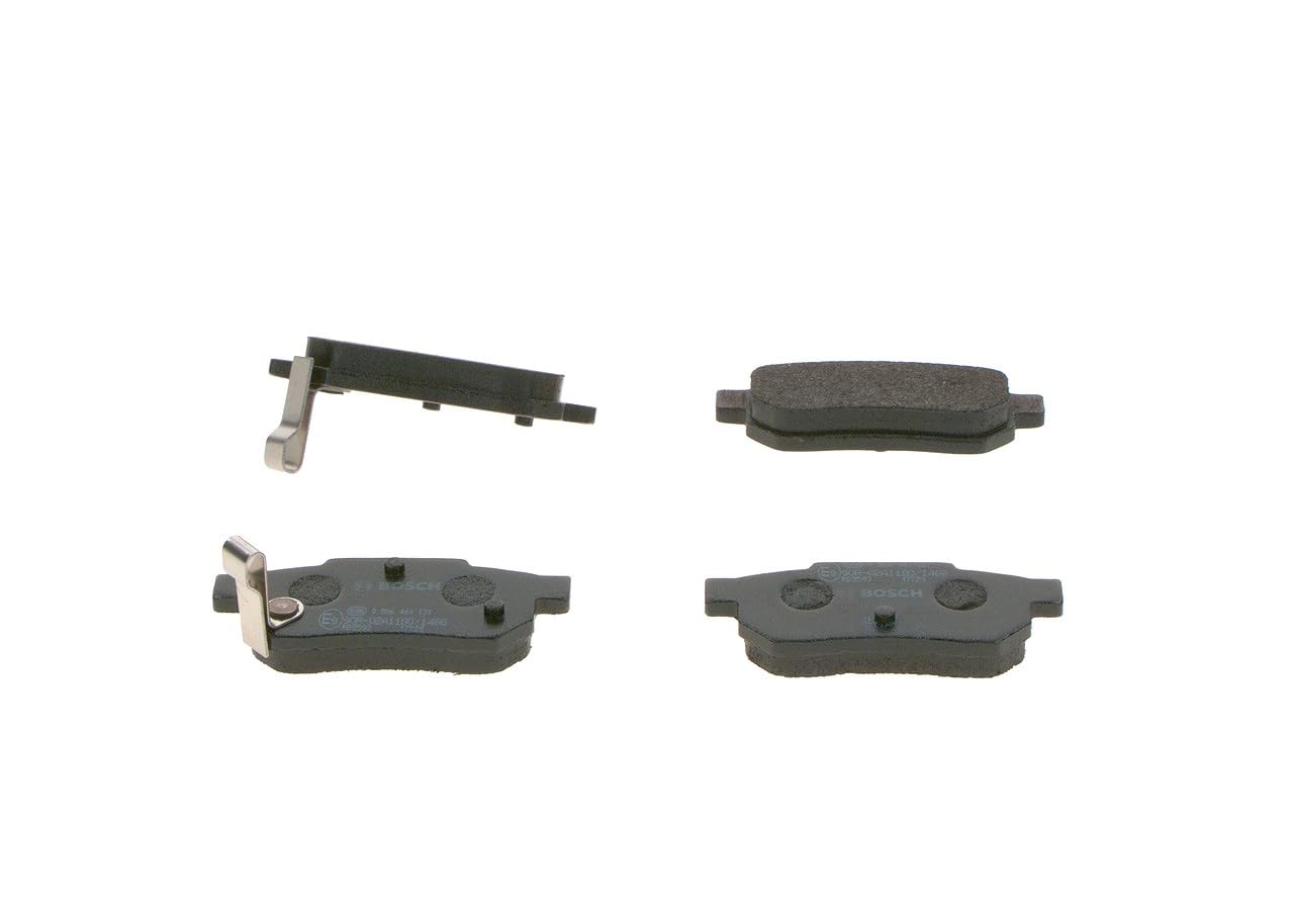 Bosch BP582 - Brake Pads Car Rear Axle - Bosch Quality - Reduced Noise and Dust - ECE-R90 Certified - Copper-Free - 1 Set of 4 Pads