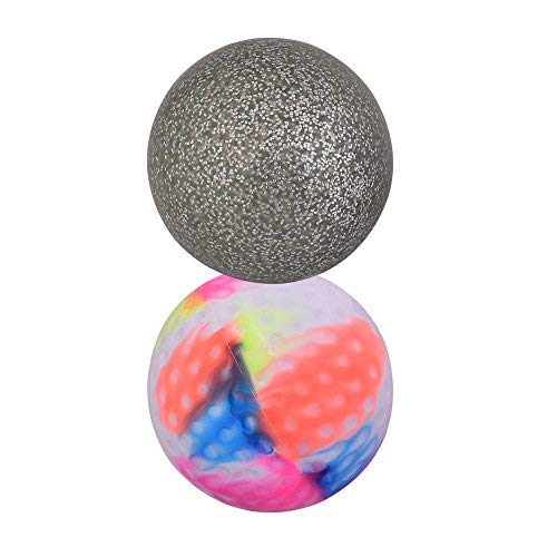 Kosma Lot de 2 balles de hockey en PVC pour sports de plein air (multicolore, paillettes argentées)