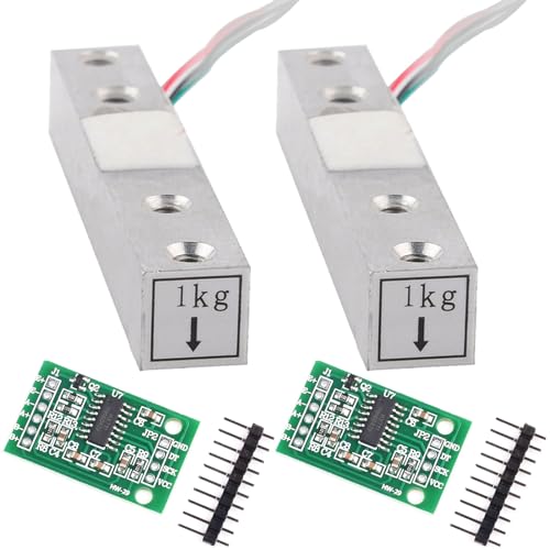 2sets 1kg Load Cell Weight Sensor + HX711 Weighing Sensor Dual-Channel 24 Bit Precision A/D Module Pressure Sensor
