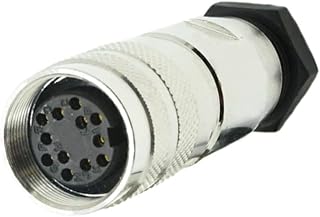 Elecbee 12 Pin Female M16 Solder Type Straight Connector Shield